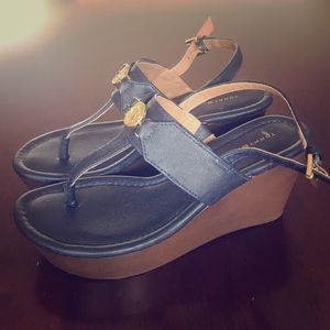 Size 6.5 Tommy Hilfiger blue wedge sandals